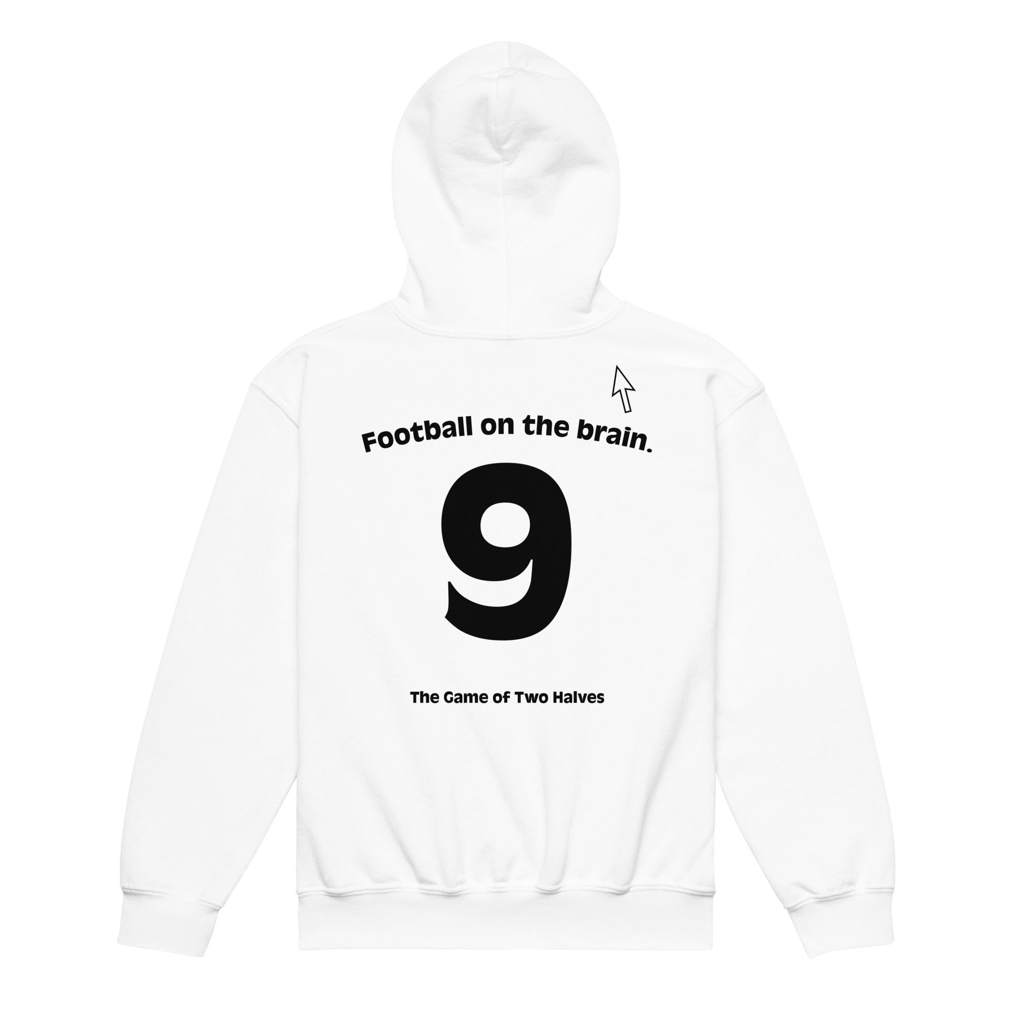 Kids hoodie - Football on the brain (#9) - white