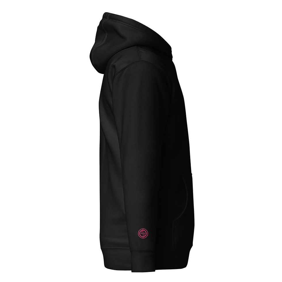 Thumbnail: Unisex Hoodie - PWMG <playing with my game> (#9) - pink embroidery