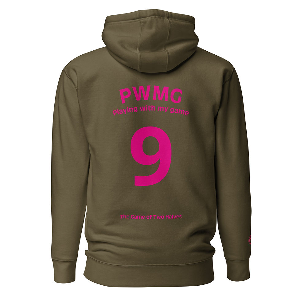 Thumbnail: Unisex Hoodie - PWMG <playing with my game> (#9) - pink embroidery
