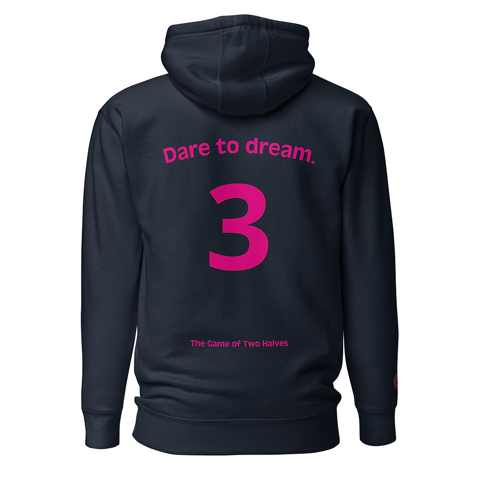 Thumbnail: Unisex Hoodie - Dare to dream (#3) - pink embroidery
