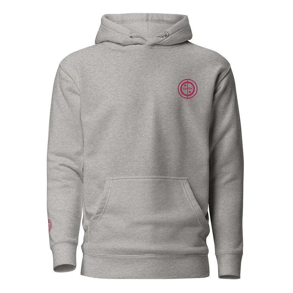 Thumbnail: Unisex Hoodie - PTP <permission to play> (#9) - pink embroidery