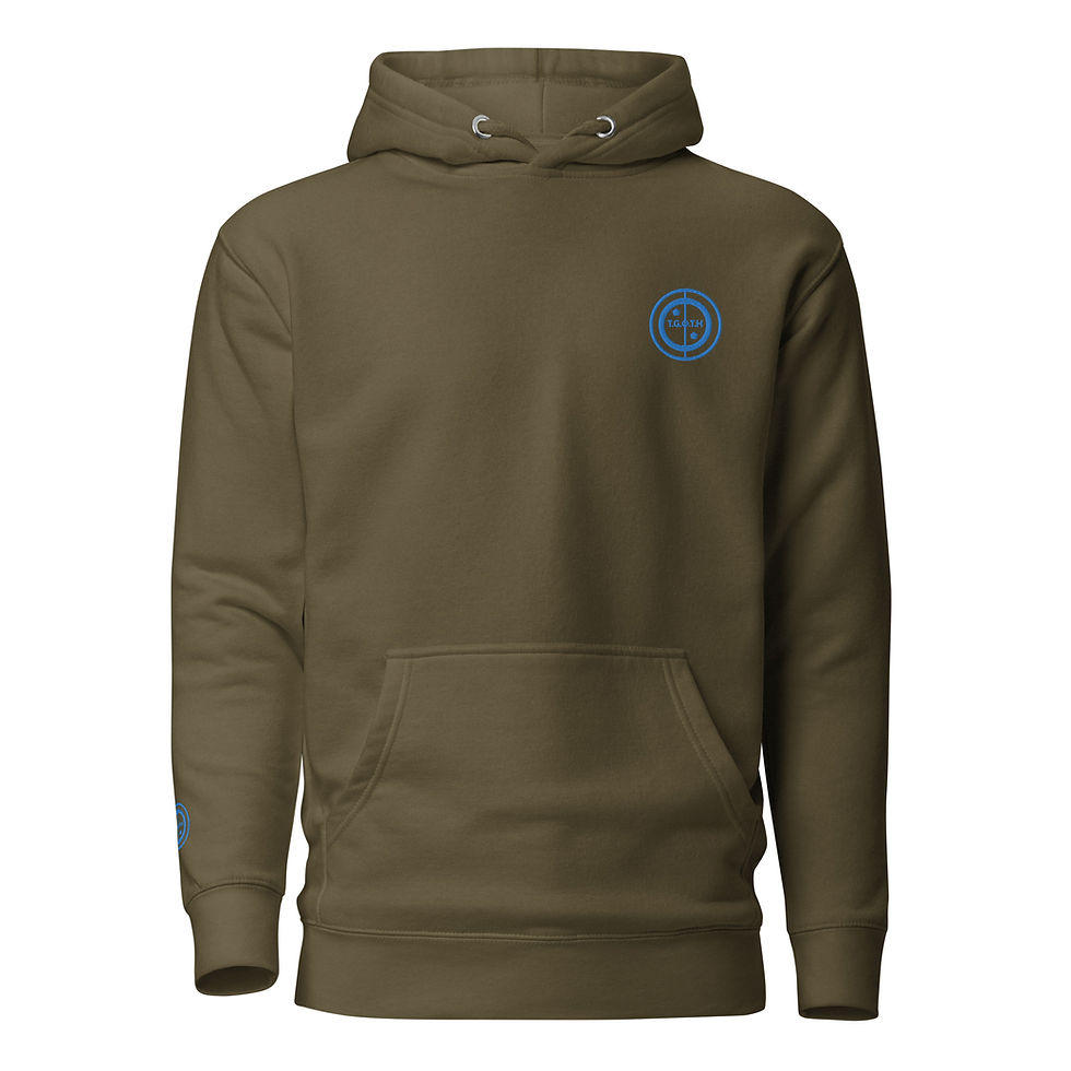 Thumbnail: Unisex Hoodie - Footballish = something football related (#3) - blue embroidery