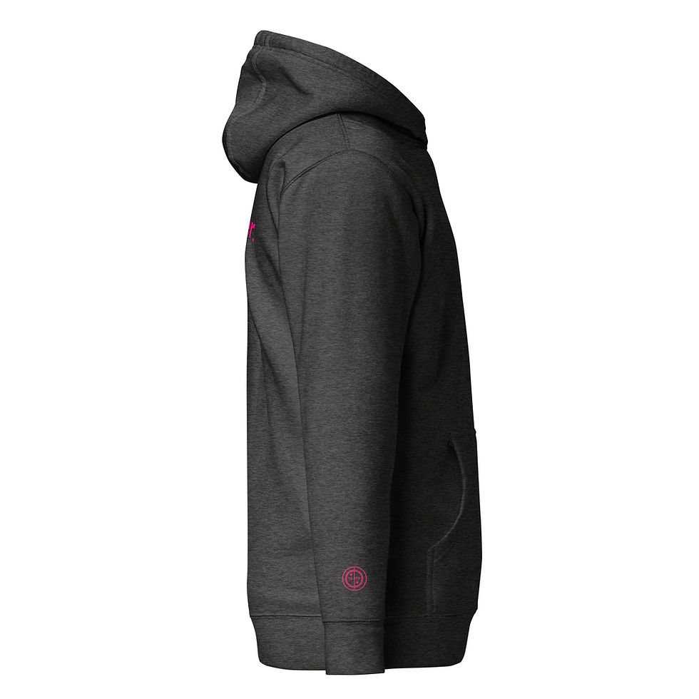 Thumbnail: Unisex Hoodie - Mind over matter (#3) - pink embroidery