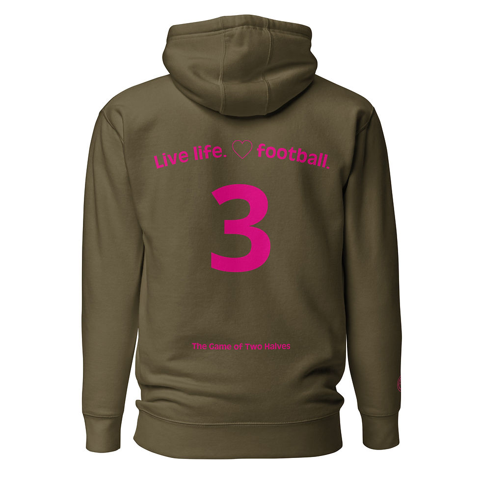 Thumbnail: Unisex Hoodie - Live life. Love football (#3) - pink embroidery