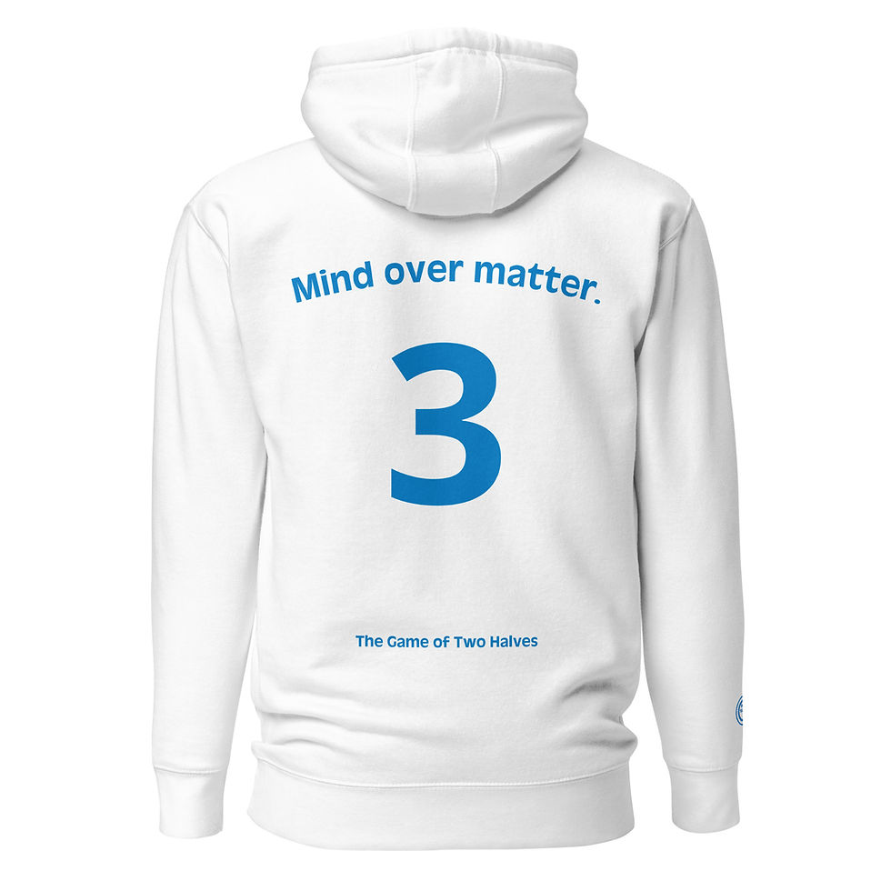 Thumbnail: Unisex Hoodie - Mind over matter (#3) - blue embroidery