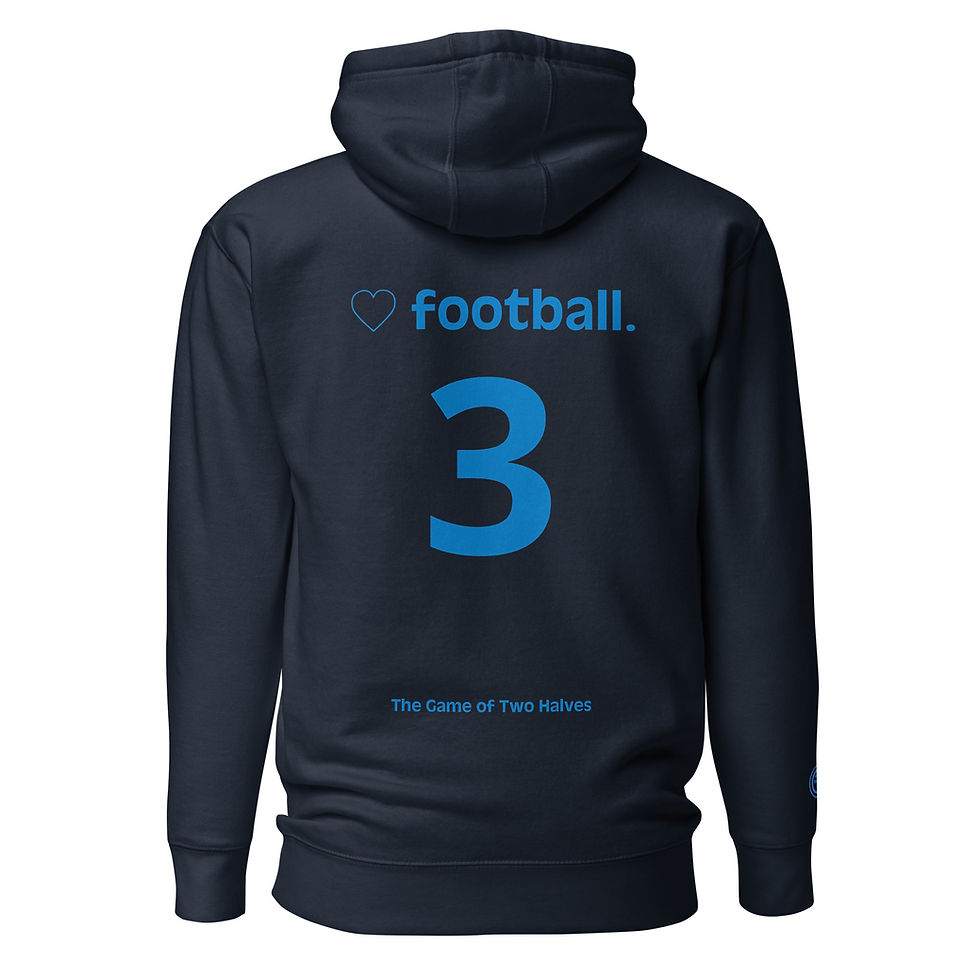 Thumbnail: Unisex Hoodie - Love football (#3) - blue embroidery
