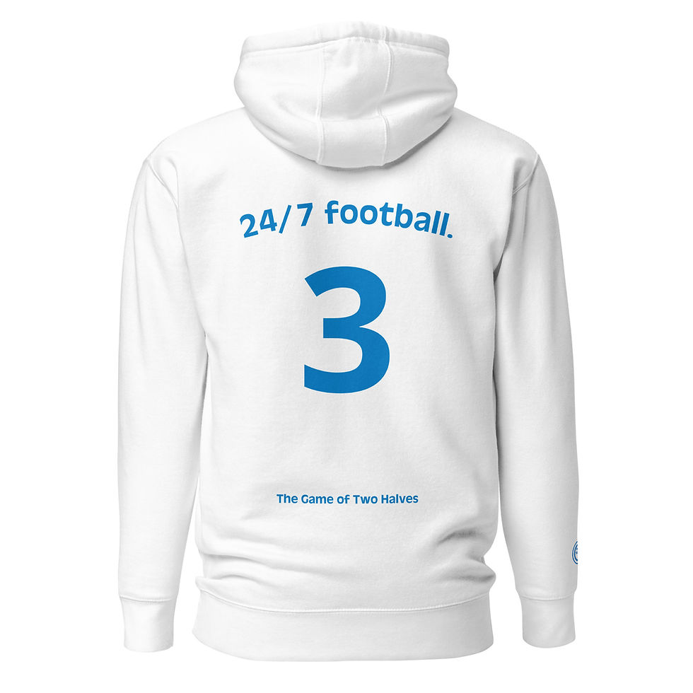 Thumbnail: Unisex Hoodie - 24/7 football (#3) - blue embroidery