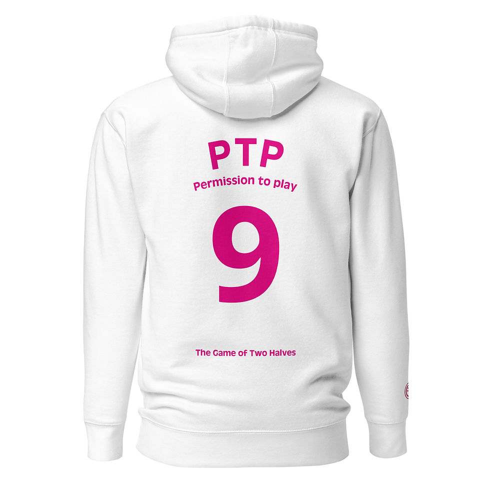 Thumbnail: Unisex Hoodie - PTP <permission to play> (#9) - pink embroidery