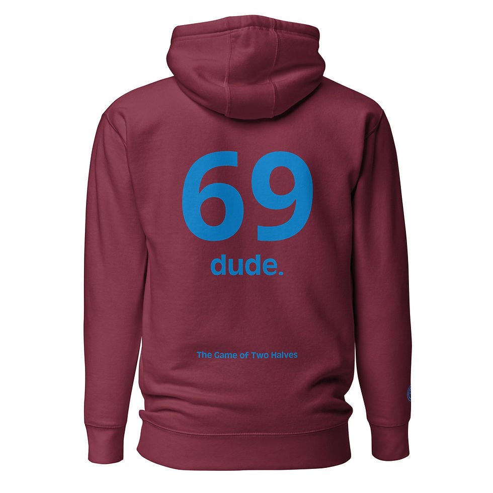 Thumbnail: Unisex Hoodie - 69 dude (#6) - blue embroidery