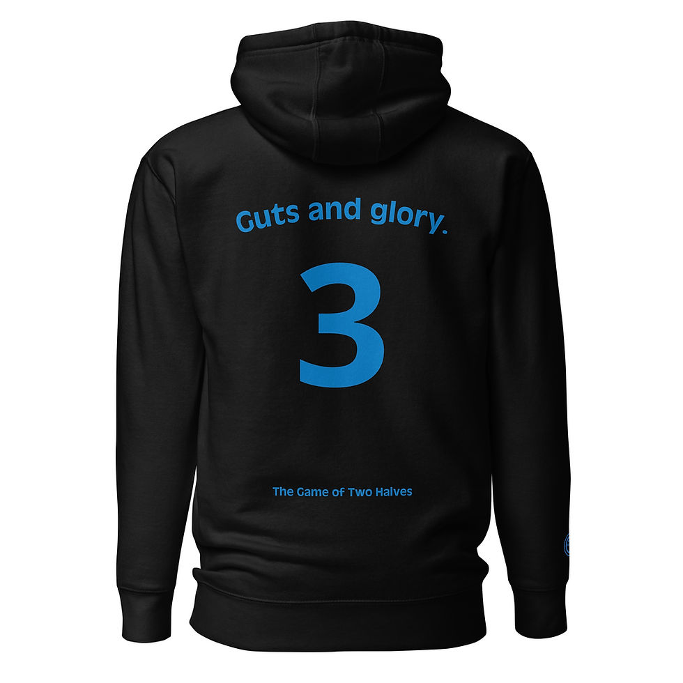 Thumbnail: Unisex Hoodie - Guts and glory (#3) - blue embroidery