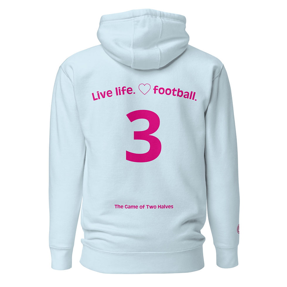 Thumbnail: Unisex Hoodie - Live life. Love football (#3) - pink embroidery