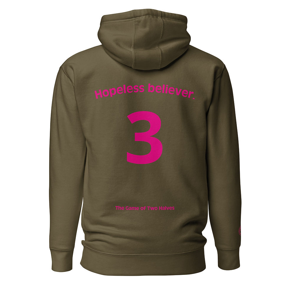 Thumbnail: Unisex Hoodie - Hopeless believer (#3) - pink embroidery