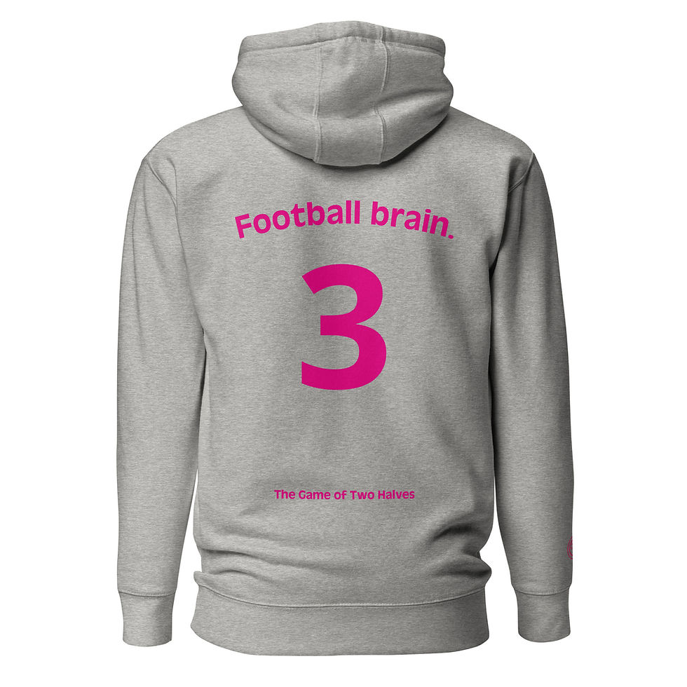 Thumbnail: Unisex Hoodie - Football brain (#3) - pink embroidery