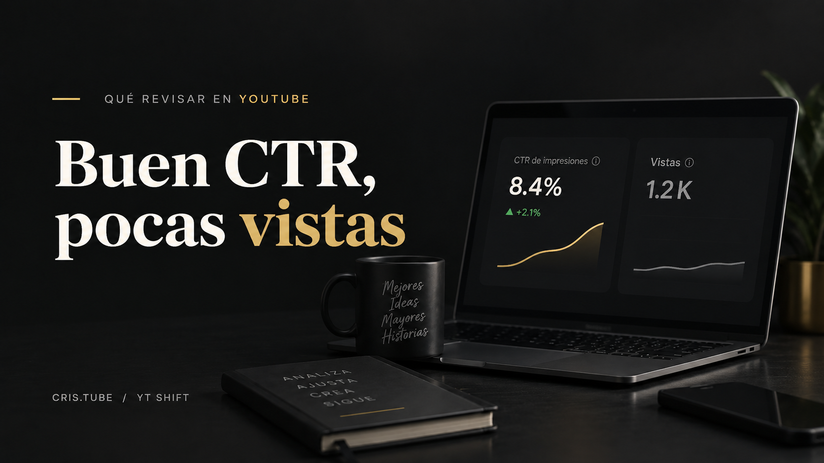 Portada editorial sobre buen CTR y pocas vistas en YouTube