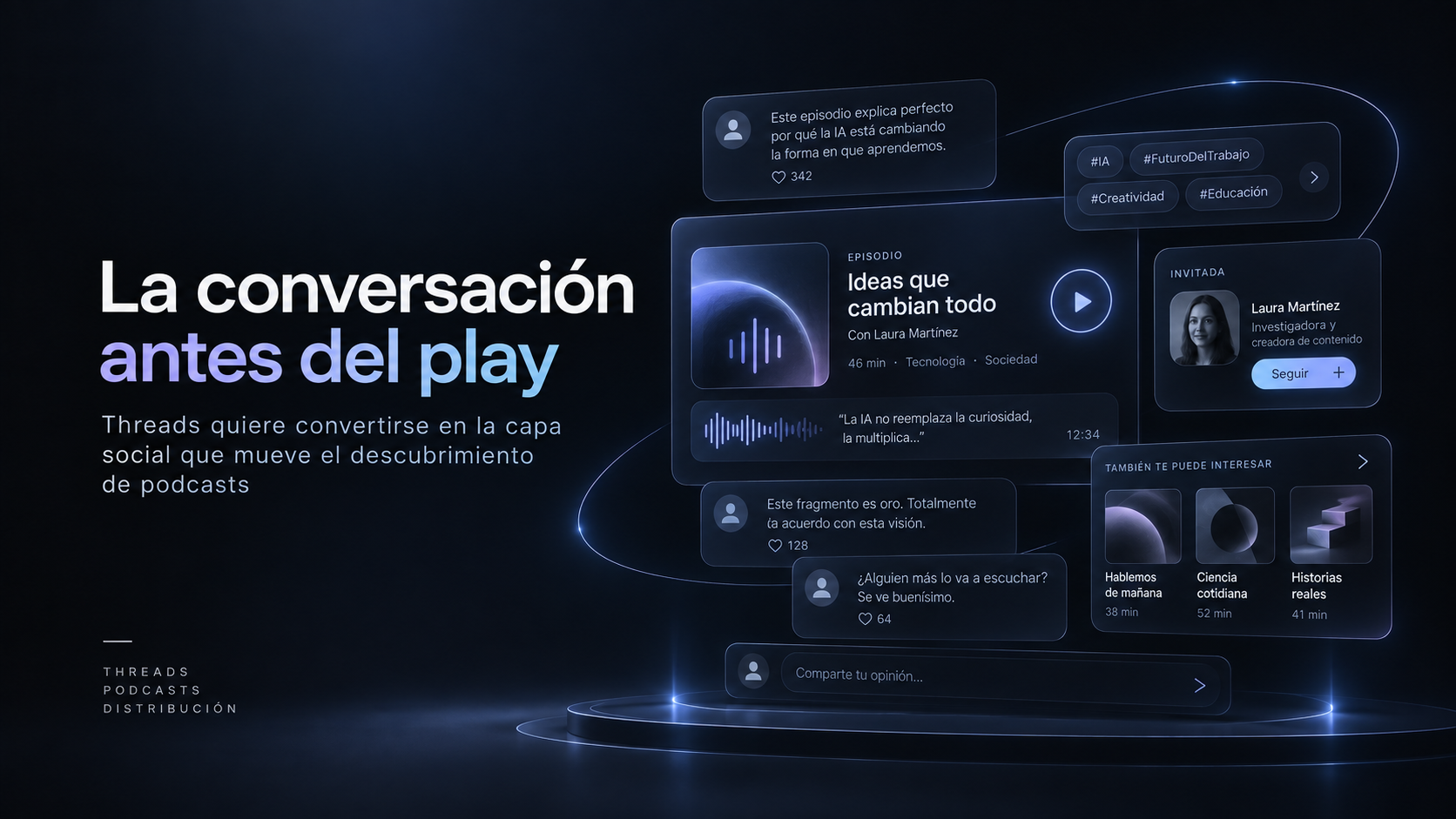 La conversación antes del play: Threads, podcasts y descubrimiento social