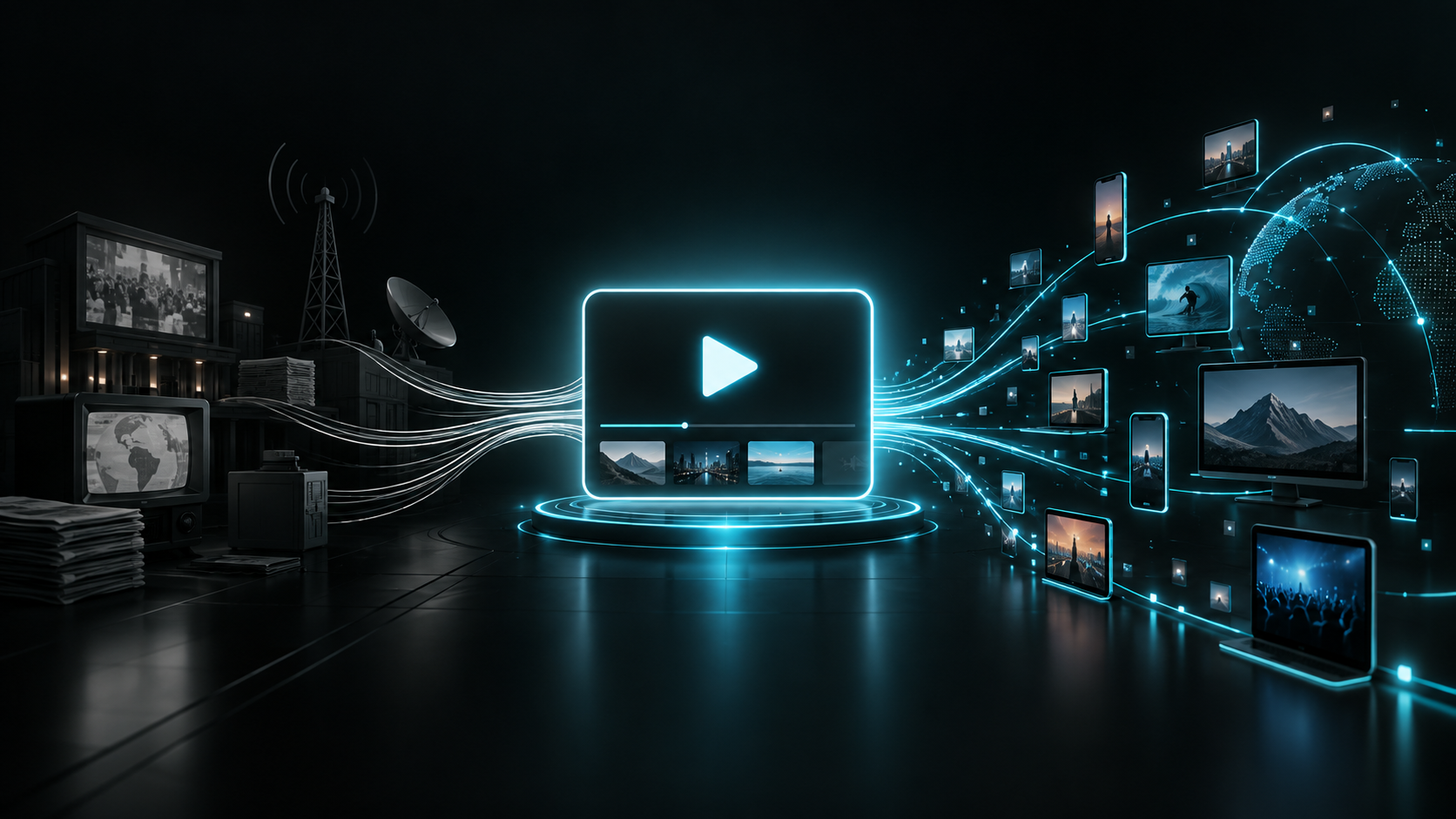 Transición del ecosistema de medios tradicionales hacia una distribución digital centrada en video y creadores