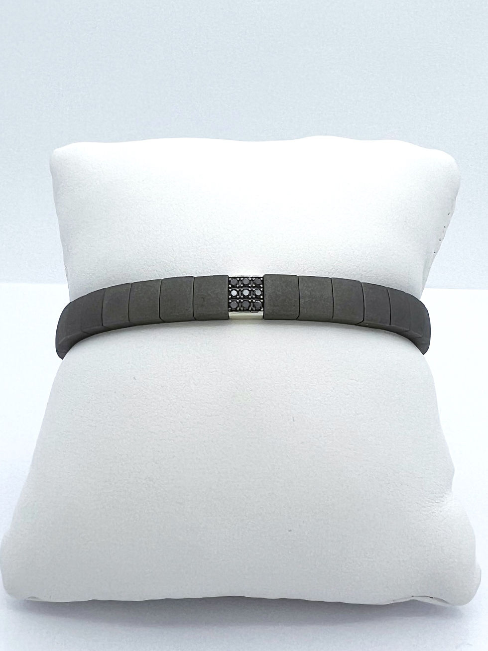 Miniatura: Bracciale titanio oro diamanti black