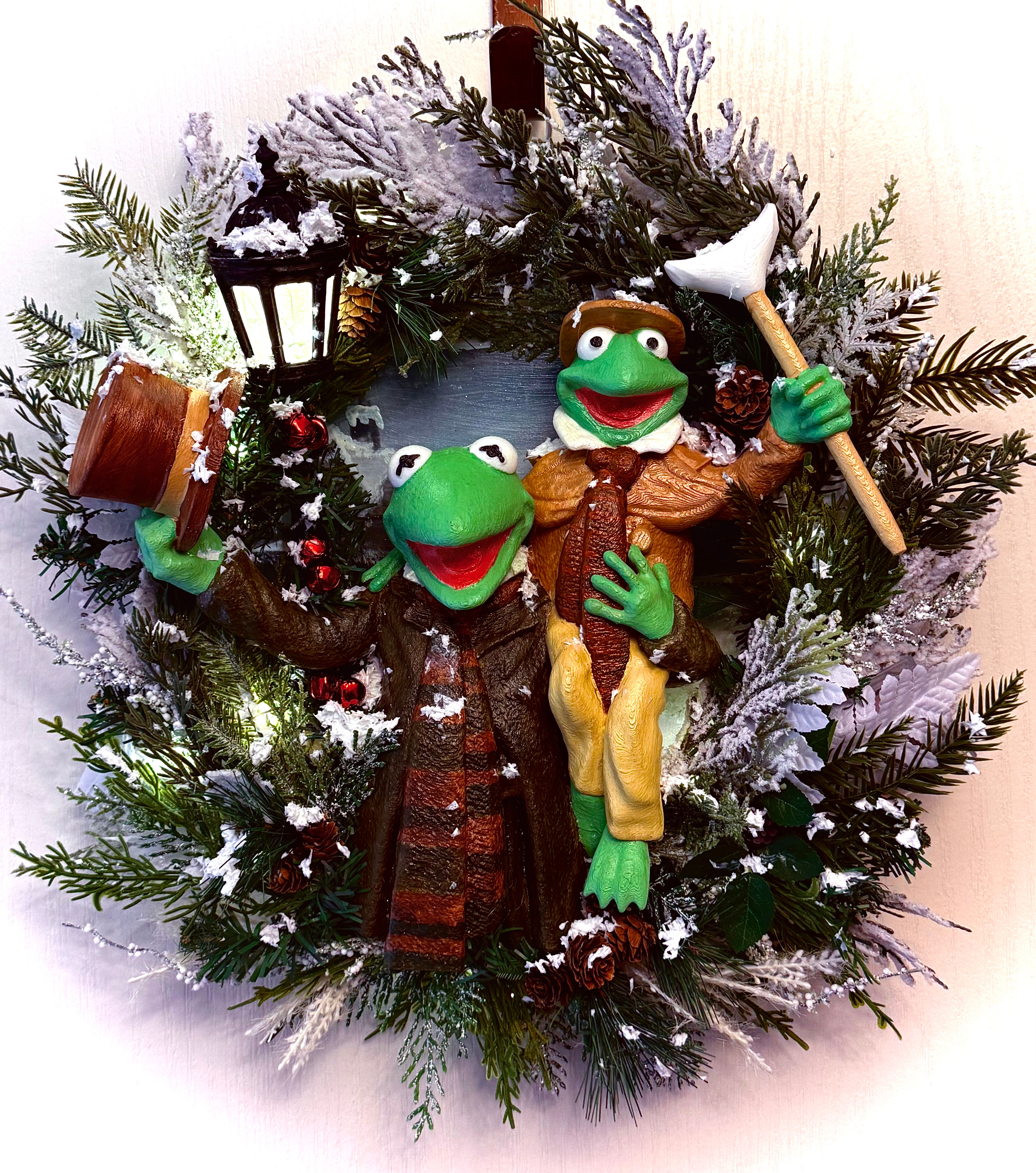 Pre Order Kermit and Robin Christmas Carol wreath