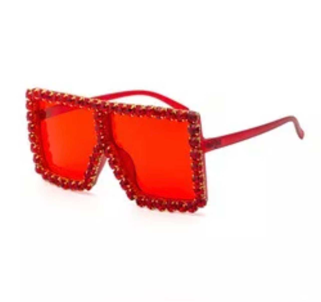 Oversize Rhinestone Square Sunglasses