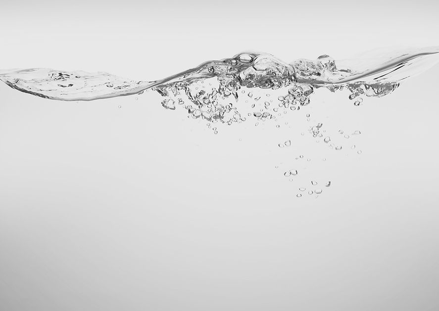 Water splash and bubbles