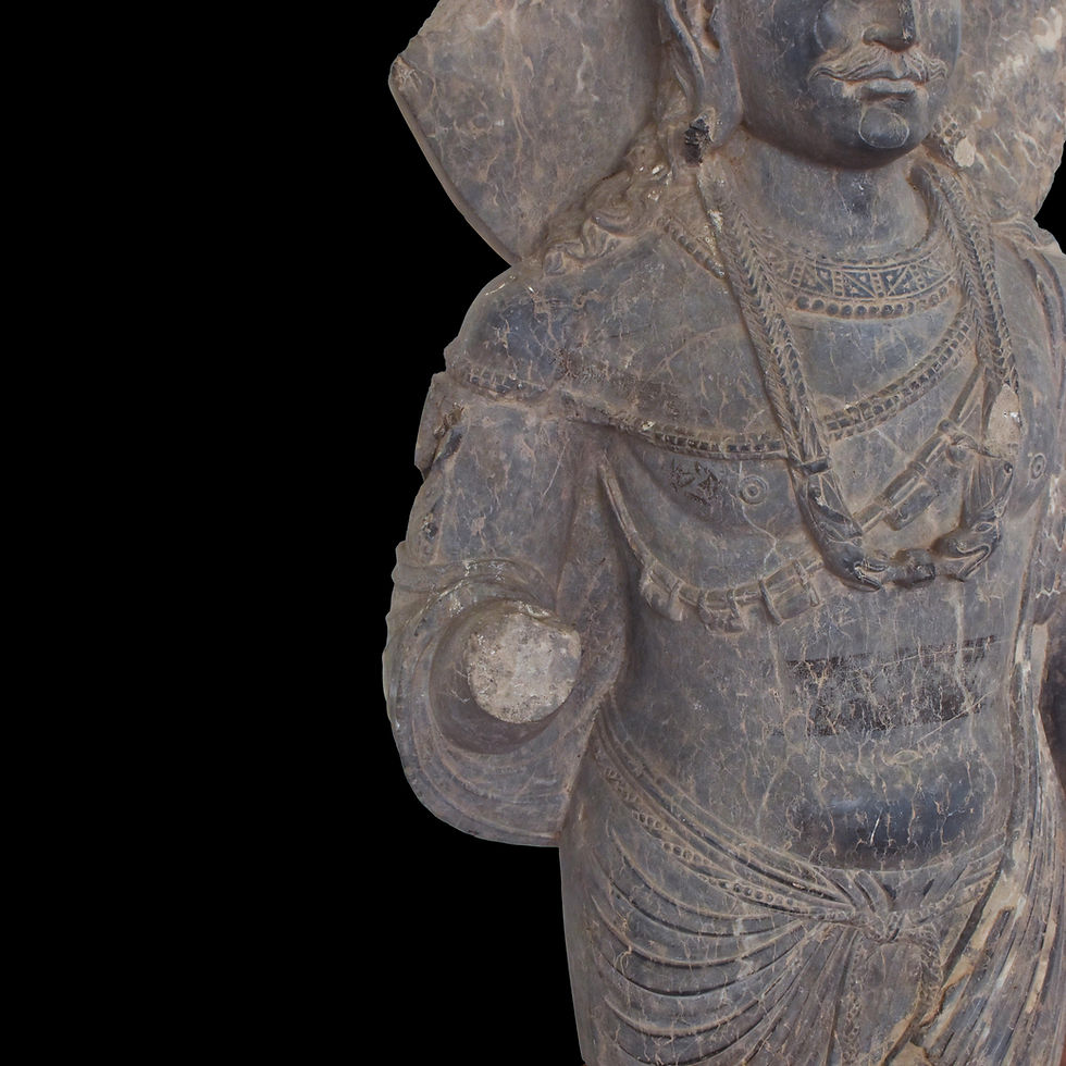 Thumbnail: RARE GANDHARAN LIFE SIZED SCHIST TORSO OF BODHISATTVA