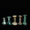 Thumbnail: COLLECTION OF FIVE ROMANO-EGYPTIAN GLASS SPOOL VIALS