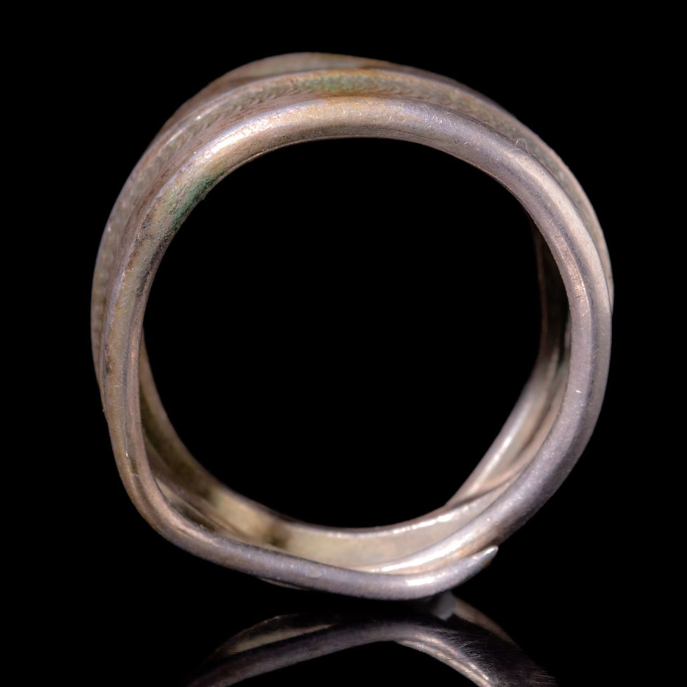 Thumbnail: VIKING SILVER RING WITH ENGRAVED DESIGN