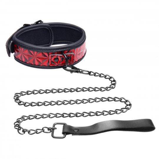 Collar Me Crimson With Leash