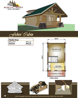 Fishin' Cabin floorplan option to build your log home in utah