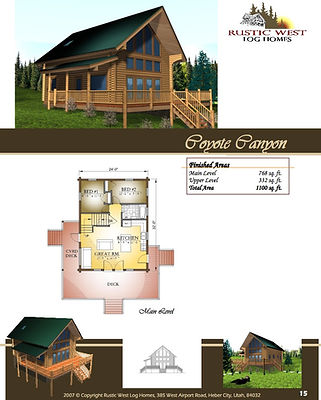 Coyote Canyon floorplan option to build your log home in utah