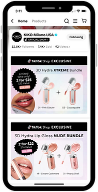 TikTok Shop optimized homepage for makeup beauty brand at Ulta Beauty
