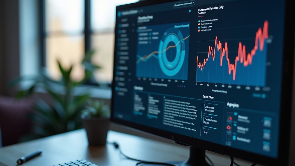 Close-up view of a computer screen showing Discover Docket’s AI dashboard