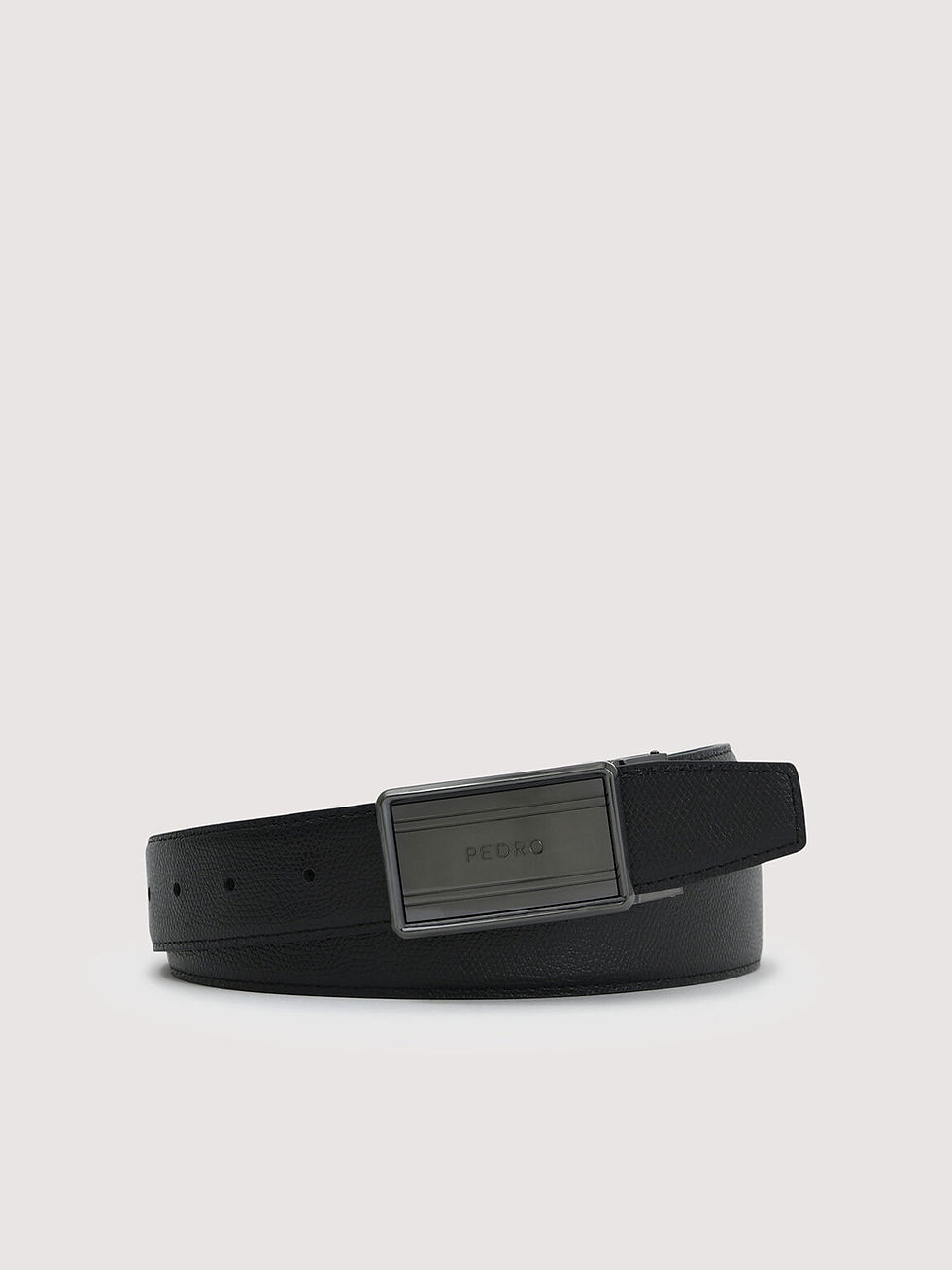 Thumbnail: Reversible Tang Leather Belt Black