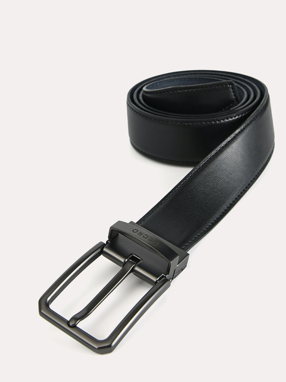 Thumbnail: Reversible Leather Pin Belt  Black