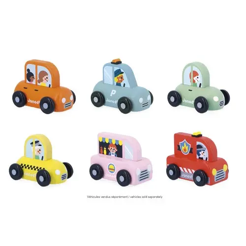 Miniature : Berline verte en bois Ville - Cross Roads Janod