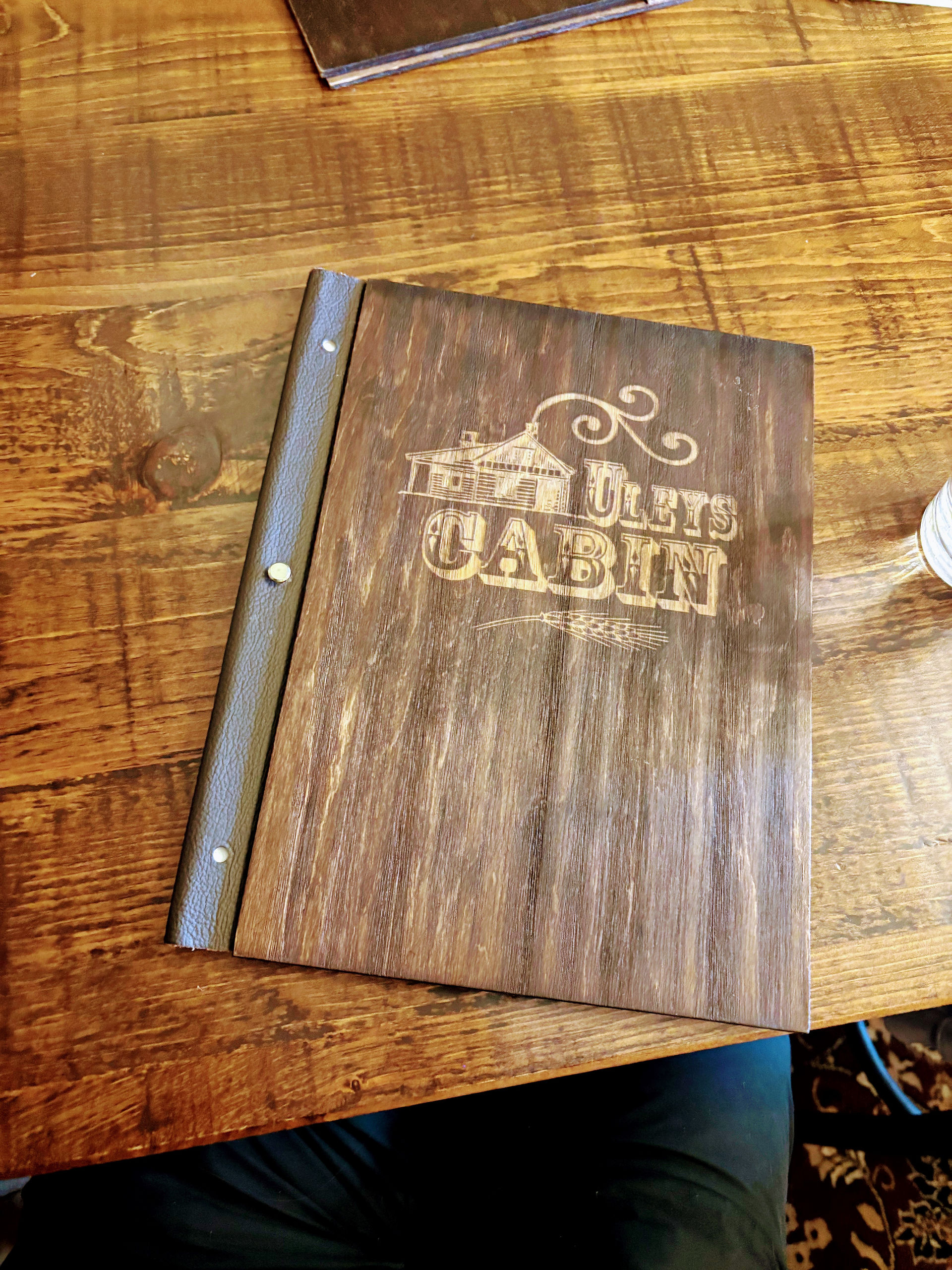 a wooden menu