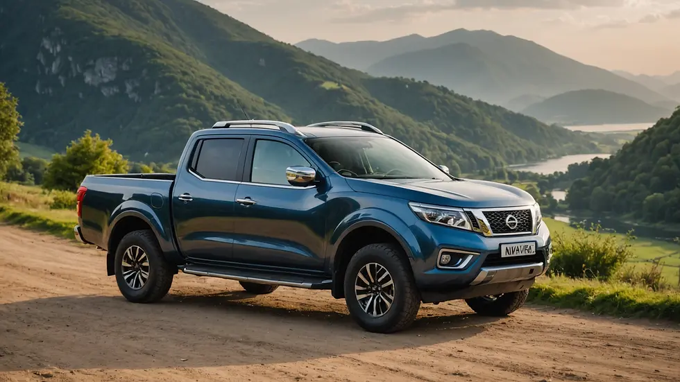 Nissan Navara parked by a scenic view