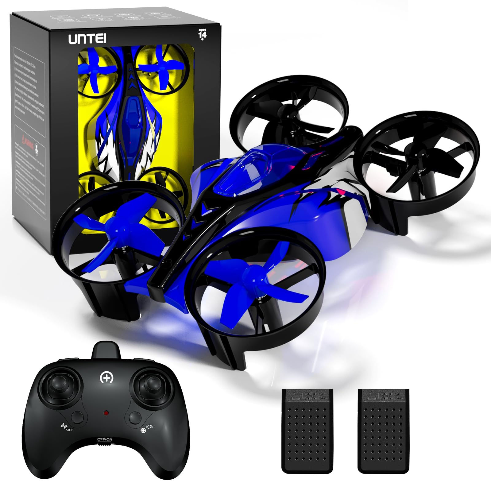 UNTEI 2 In 1 Mini Drones for Kids Remote Control Drone with Land Mode or Fly Mod
