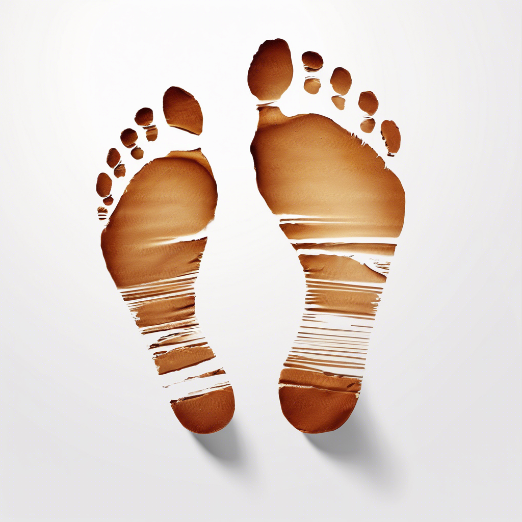 カップルの足形