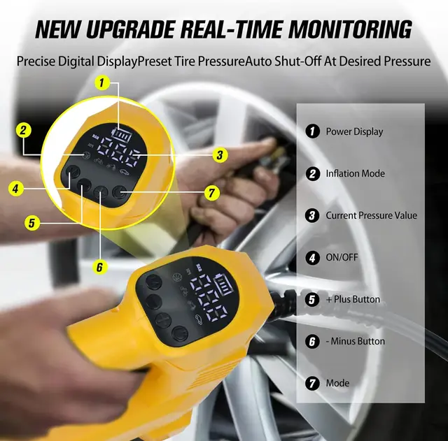 Thumbnail: Cordless tire inflator up to 150psi for DeWalt battery,