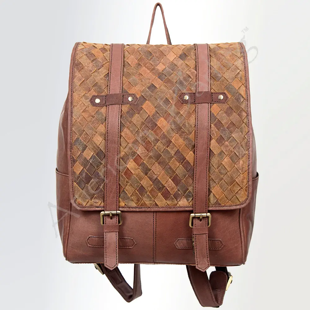 AD Basketweave Leather Backpack