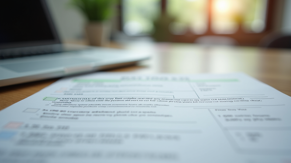 Eye-level view of a rental application form on a desk