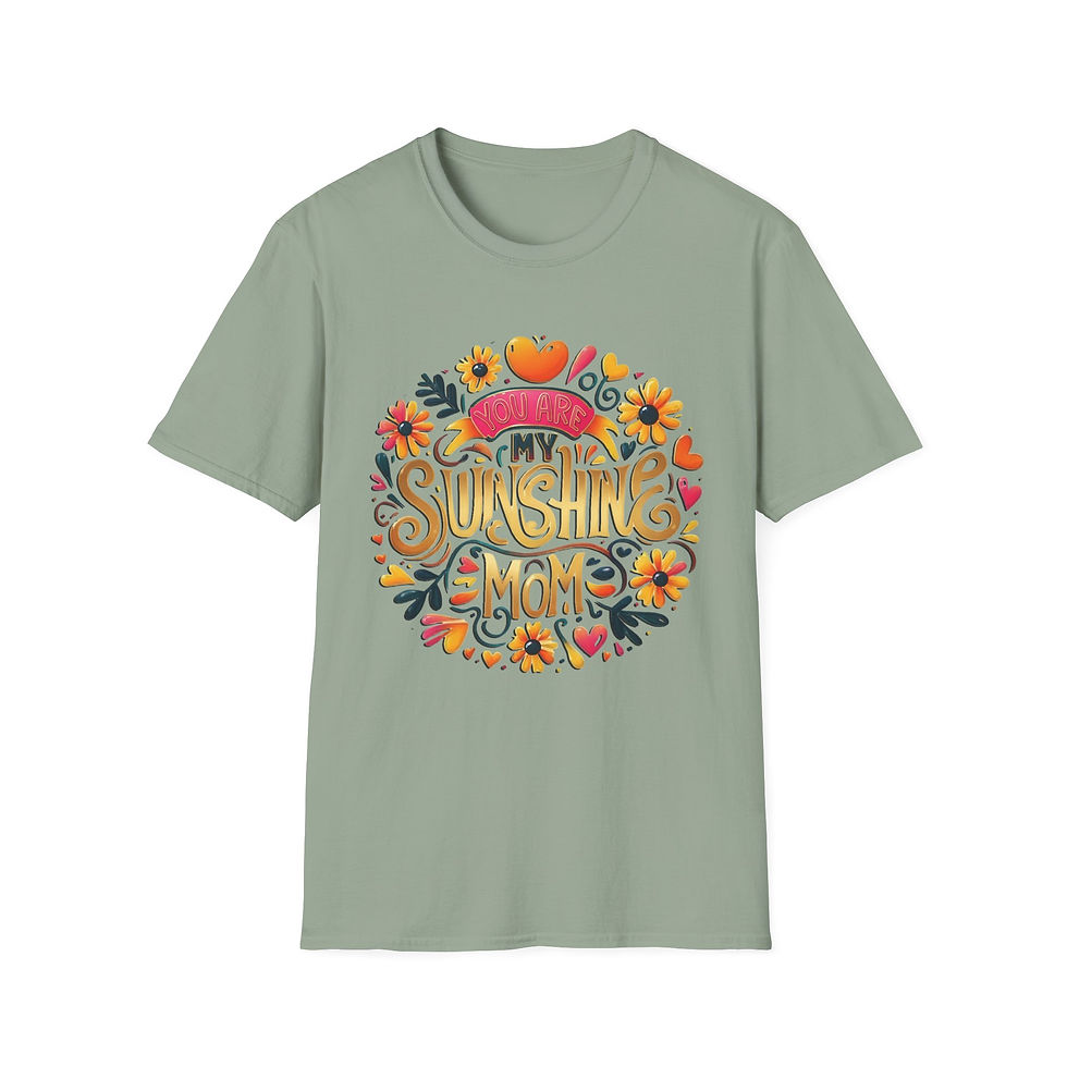 Thumbnail: Light green t-shirt with colorful floral design, text "MY SUNSHINE".
