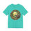 Thumbnail: Turquoise t-shirt, ornate graphic of bunny painting Easter eggs and chicks.