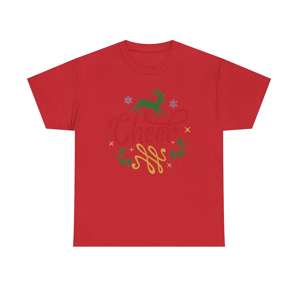 Thumbnail: Red t-shirt with 'Merry Christmas' text and festive reindeer design.