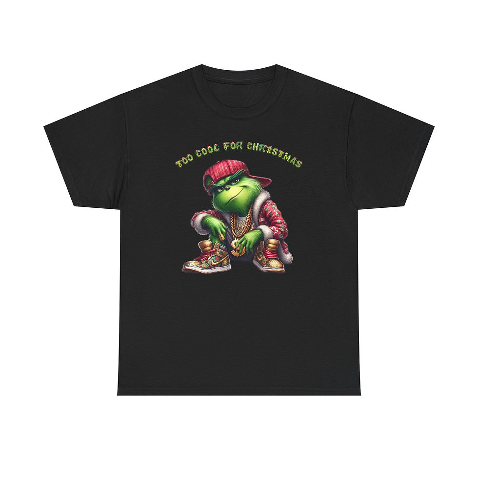 Thumbnail: Black t-shirt with squatting cartoon frog, "GET YOUR KICK ON CHRISTMAS".