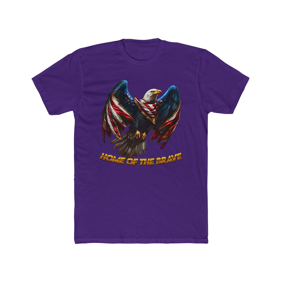 Thumbnail: Purple t-shirt featuring American flag eagle, with text PRIDE OF THE USA.