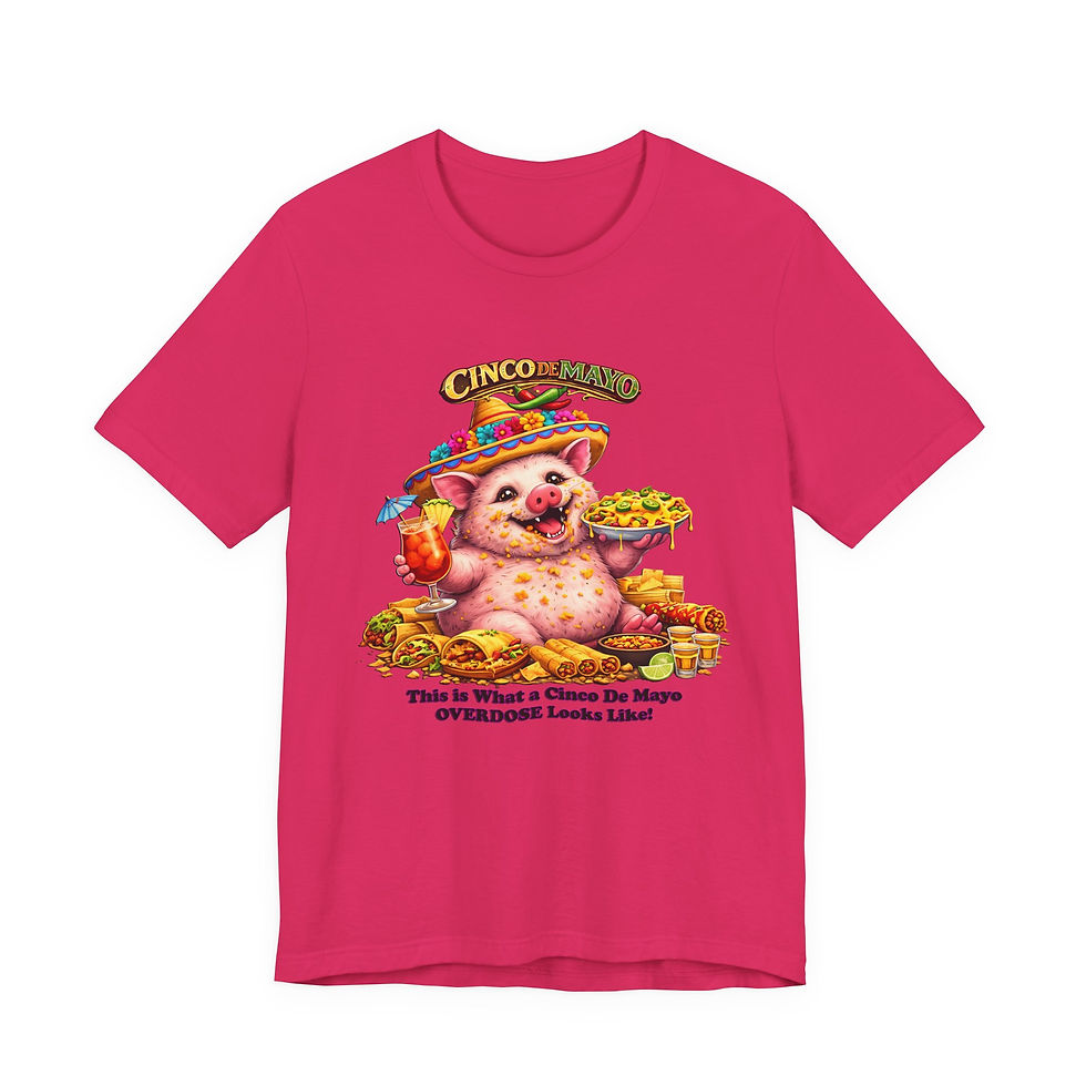 Thumbnail: Pink t-shirt, Garbage Pail Kids Nacho Tycho pig, Always Piggying Out.