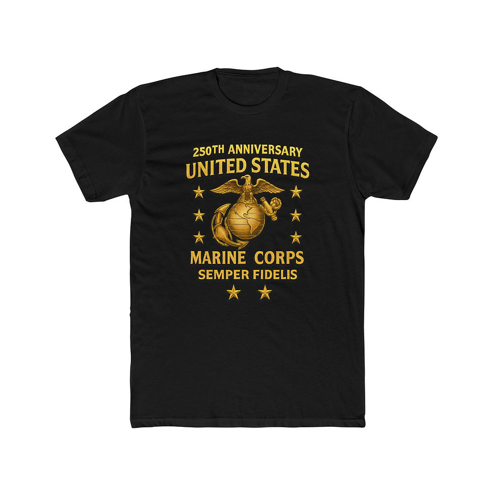 Thumbnail: Black t-shirt, 250th Anniversary United States Marine Corps Semper Fidelis.