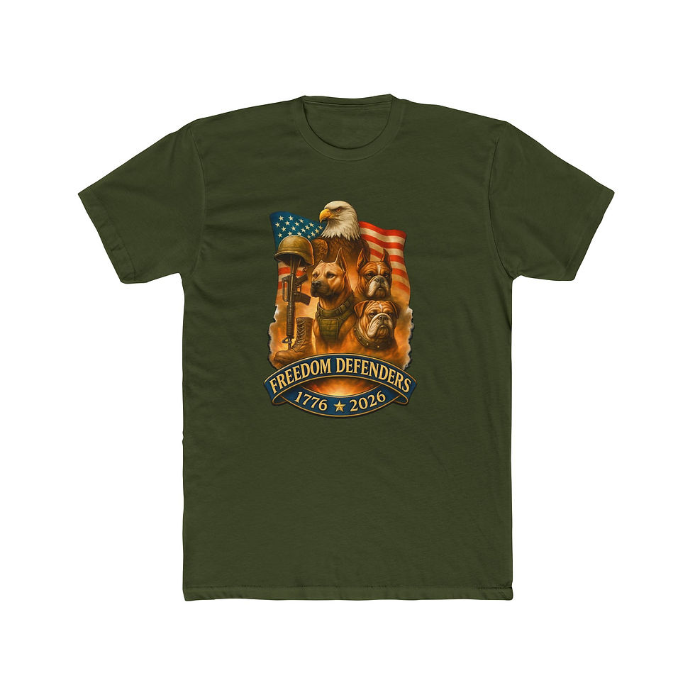 Thumbnail: Dark green t-shirt with "FREEDOM ISN'T FREE" and "THANK A VETERAN" graphic.